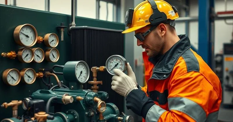 Teste hidrostático compressor